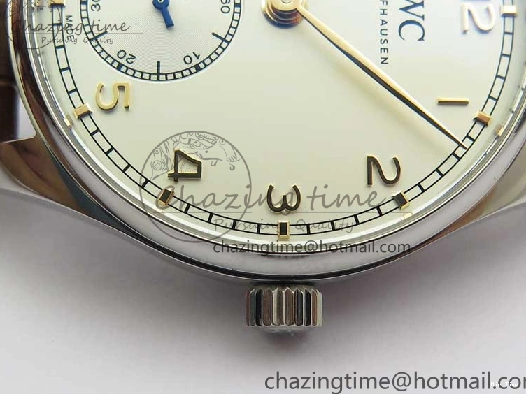 MIROTIME 0413 Original Portuguese IW358304 ZF 1:1 Best Edition SS White Dial RG Markers on Leather Strap A 7077